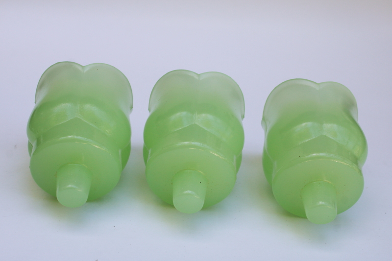 photo of vintage Homco jadite green milk glass votive candle holders tulip shape rare color #5