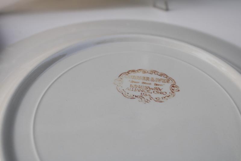 photo of vintage Home Sweet Home Kingsway Homer Laughlin brown transferware dinner plates #4