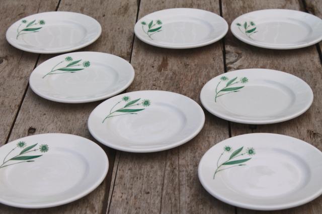 photo of vintage Homer Laughlin Best China Green Field heavy ironstone sandwich or pie plates #1