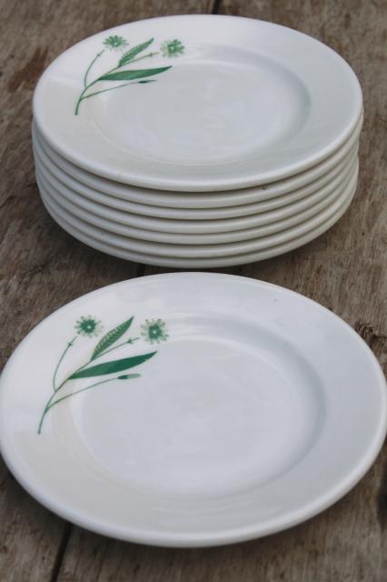 photo of vintage Homer Laughlin Best China Green Field heavy ironstone sandwich or pie plates #2