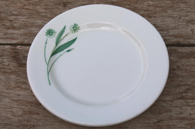 photo of vintage Homer Laughlin Best China Green Field heavy ironstone sandwich or pie plates #3