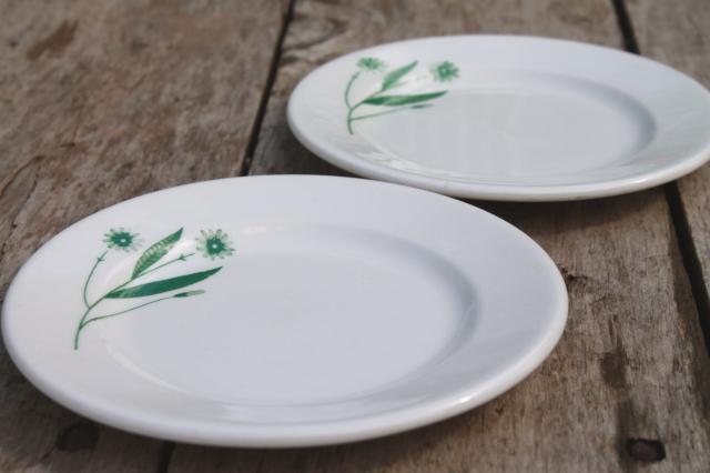 photo of vintage Homer Laughlin Best China Green Field heavy ironstone sandwich or pie plates #5