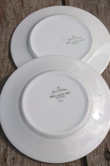 photo of vintage Homer Laughlin Best China Green Field heavy ironstone sandwich or pie plates #6