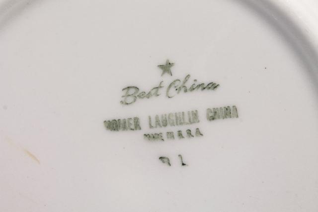 photo of vintage Homer Laughlin Best China Green Field heavy ironstone sandwich or pie plates #7