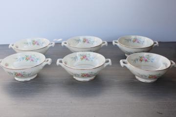 vintage Homer Laughlin Eggshell Georgian china, Cashmere cream soup bowls set