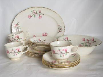 catalog photo of vintage Homer Laughlin Liberty breakfast set china, magnolia dogwood