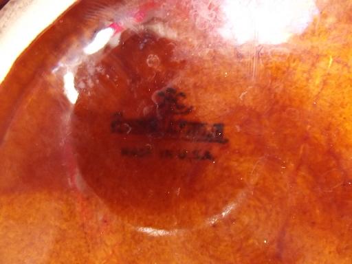 photo of vintage Homer Laughlin brown drip glaze pottery, big mixing bowl  #4