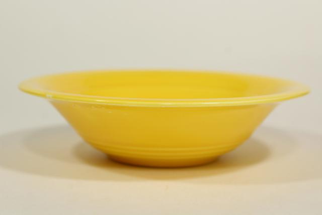 photo of vintage Homer Laughlin china fiesta yellow Harlequin sauce & soup bowls #3