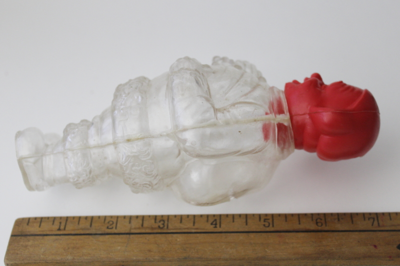 photo of vintage Hong Kong plastic Christmas candy container, large Santa or elf decoration #2