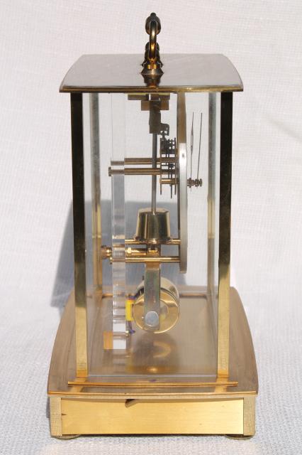 photo of vintage Howard Miller brass carriage clock w/ mystery pendulum Germany  #8