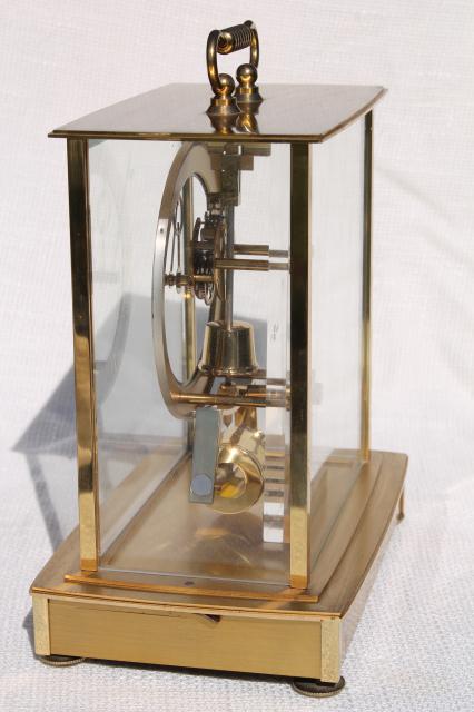 photo of vintage Howard Miller brass carriage clock w/ mystery pendulum Germany  #10