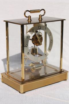 catalog photo of vintage Howard Miller brass carriage clock w/ mystery pendulum Germany 