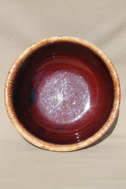 photo of vintage Hull brown drip oven proof pottery, large round mixing bowl & oval dish #5