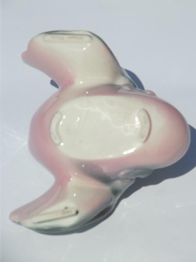 photo of vintage Hull pottery swan bird planter in retro pink & blue! #5