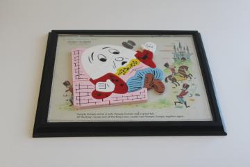 vintage Humpty Dumpty magnetic frame tray puzzle, 1962 Child Guidance toy early learning 