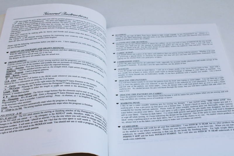 photo of vintage Husqvarna Viking sewing machine accessory user's manual & guide to fancy embroidery stitches  #3