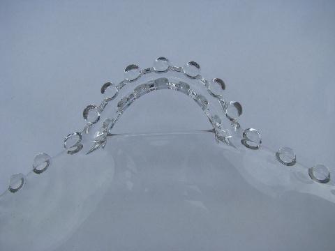 photo of vintage Imperial Candlewick glass, bead edge two handled plate #2