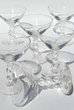 catalog photo of vintage Imperial Candlewick stemware, martini cocktail glasses set of 6