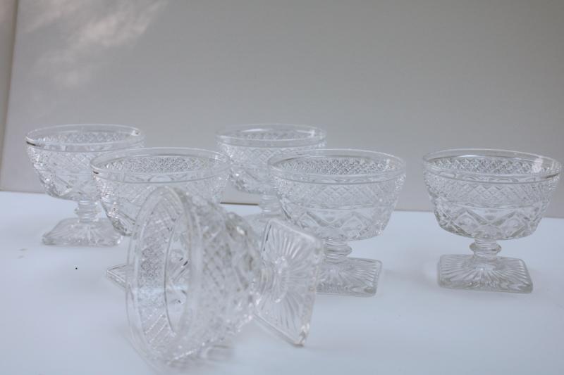 photo of vintage Imperial Cape Cod crystal clear glass champagne glasses or dessert dishes #1