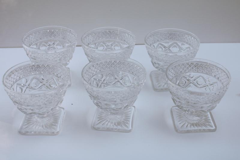 photo of vintage Imperial Cape Cod crystal clear glass champagne glasses or dessert dishes #2