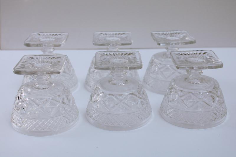 photo of vintage Imperial Cape Cod crystal clear glass champagne glasses or dessert dishes #4