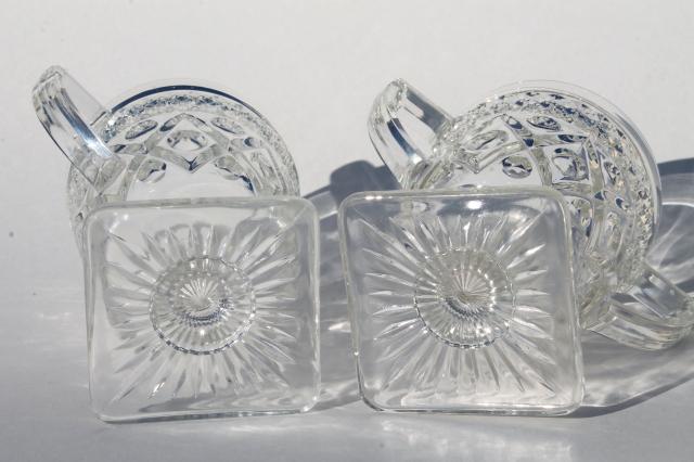 photo of vintage Imperial Cape Cod crystal clear glass cream & sugar set, water stem creamer open sugar bowl #5