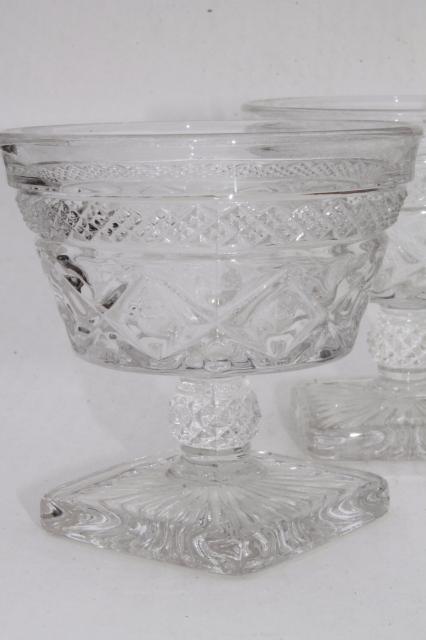 photo of vintage Imperial Cape Cod crystal clear glass sundae glasses, sherbet dessert dishes #2