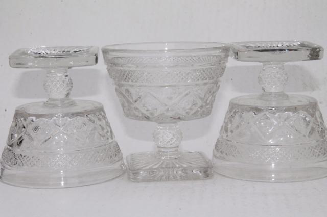 photo of vintage Imperial Cape Cod crystal clear glass sundae glasses, sherbet dessert dishes #3