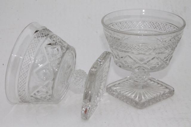 photo of vintage Imperial Cape Cod crystal clear glass sundae glasses, sherbet dessert dishes #4