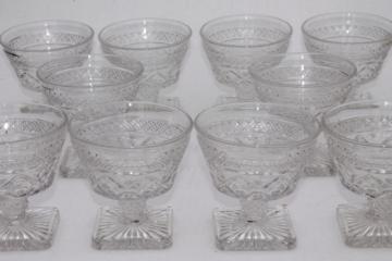 catalog photo of vintage Imperial Cape Cod crystal clear glass sundae glasses, sherbet dessert dishes