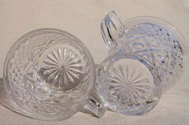 photo of vintage Imperial Cape Cod crystal clear pressed pattern glass punch cups #3