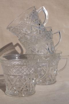 catalog photo of vintage Imperial Cape Cod crystal clear pressed pattern glass punch cups