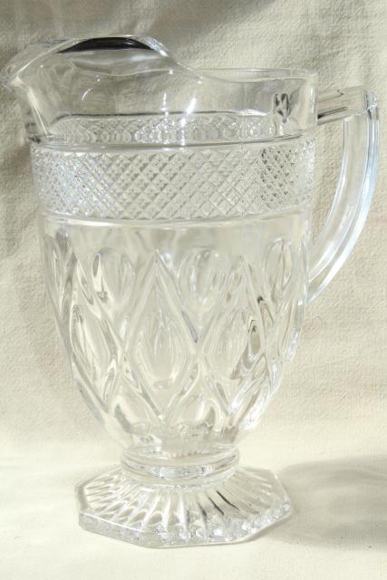 photo of vintage Imperial Cape Cod ice lip pitcher, heavy crystal clear pressed glass #1