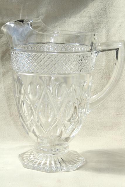 photo of vintage Imperial Cape Cod ice lip pitcher, heavy crystal clear pressed glass #2