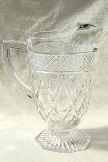 photo of vintage Imperial Cape Cod ice lip pitcher, heavy crystal clear pressed glass #4