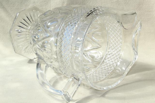 photo of vintage Imperial Cape Cod ice lip pitcher, heavy crystal clear pressed glass #6