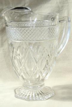 catalog photo of vintage Imperial Cape Cod ice lip pitcher, heavy crystal clear pressed glass