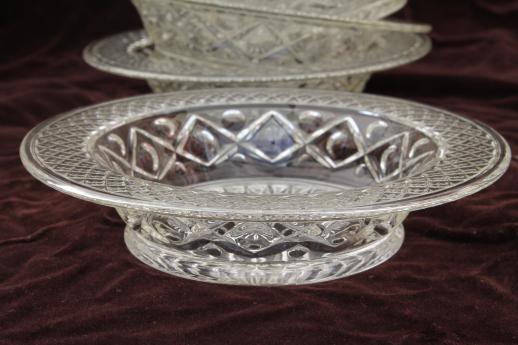 photo of vintage Imperial Cape Cod rimmed bowls, crystal clear glass cereal / fruit bowl set of 6 #2