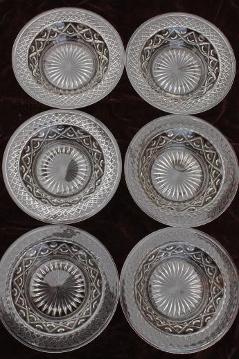 photo of vintage Imperial Cape Cod rimmed bowls, crystal clear glass cereal / fruit bowl set of 6 #3