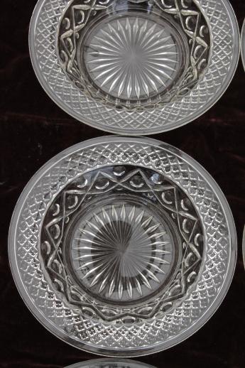 photo of vintage Imperial Cape Cod rimmed bowls, crystal clear glass cereal / fruit bowl set of 6 #4