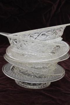 catalog photo of vintage Imperial Cape Cod rimmed bowls, crystal clear glass cereal / fruit bowl set of 6