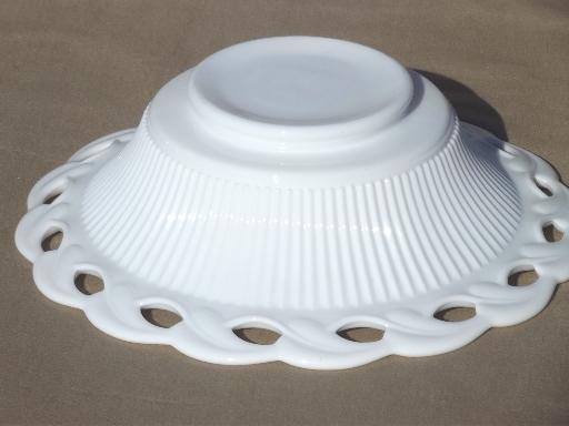 photo of vintage Imperial Star Holly leaf pattern milk glass salad / vegetable bowl #3