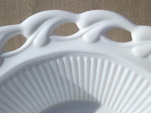 photo of vintage Imperial Star Holly leaf pattern milk glass salad / vegetable bowl #4