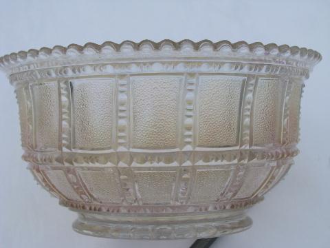 photo of vintage Imperial beaded block pattern depression glass bowl w/ luster #3