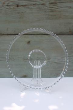 catalog photo of vintage Imperial candlewick beaded edge glass cake torte plate, crystal clear pressed glass