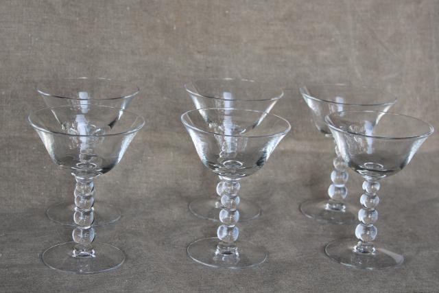 photo of vintage Imperial candlewick crystal clear glass champagne glasses coupe saucer champagnes #1