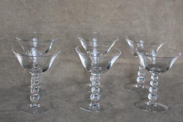 catalog photo of vintage Imperial candlewick crystal clear glass champagne glasses coupe saucer champagnes