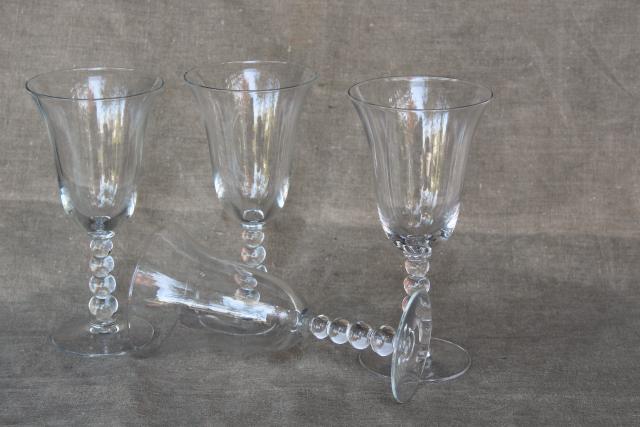 photo of vintage Imperial candlewick crystal clear glass water glasses or large wine goblets #1