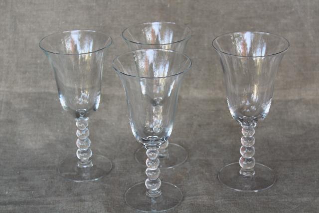 photo of vintage Imperial candlewick crystal clear glass water glasses or large wine goblets #2