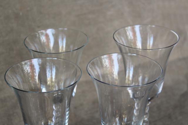 photo of vintage Imperial candlewick crystal clear glass water glasses or large wine goblets #3